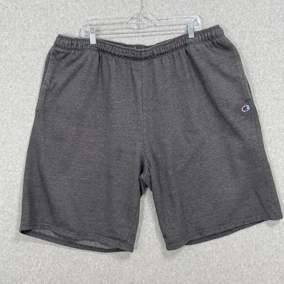 Champion Fleece Sweat Shorts Size 3XLT Gray Pull On Drawstring Casual Athleisure - Picture 1 of 14